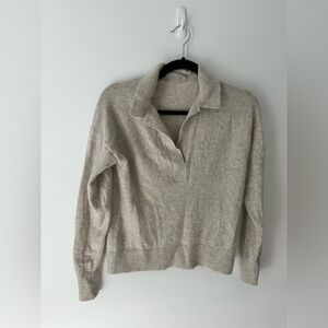 Everlane Cashmere Polo Sweater in Oatmeal